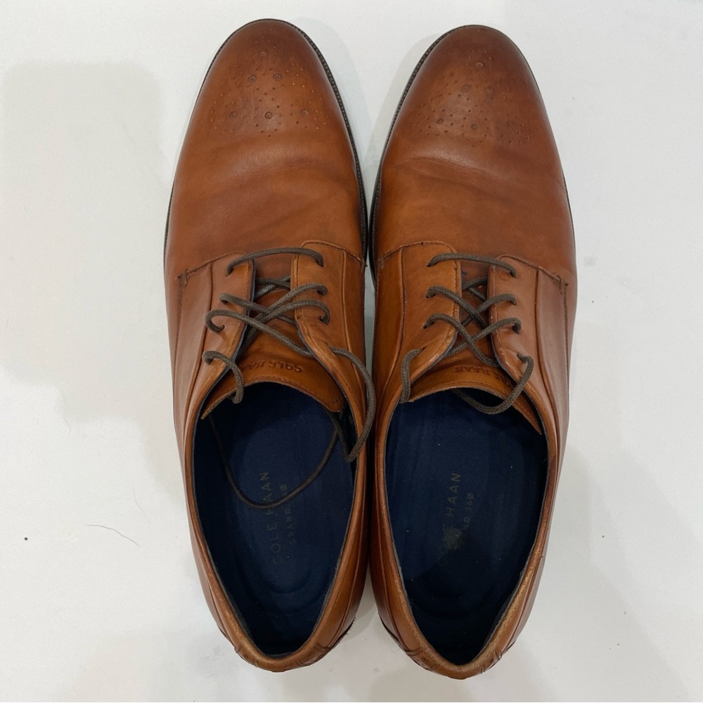 Cole Haan Harrison Oxford British Tan Brown Dress Shoes C30019 Size Mens 11.5 M - Picture 4 of 7